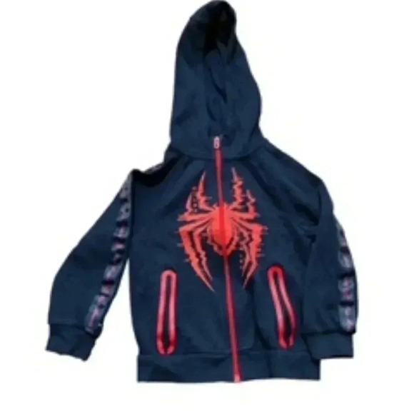 Marvel Spider-Man Full Zip Miles Morales Boys Hoodie Sz 5 EUC - Picture 2 of 8